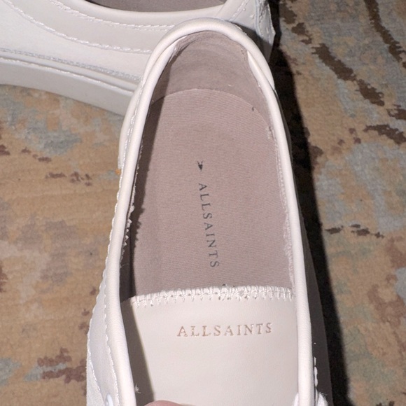 Allsaints Milla Low Top Womens US 11 / EU 41 White Leather Lace up Sneakers - Picture 9 of 12